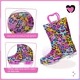 thumbnail image 3 of EUXTERPA Toddler Kids Light Up Rain Boots Girls Heart Waterproof Boots Little Kid Size 13, 3 of 6