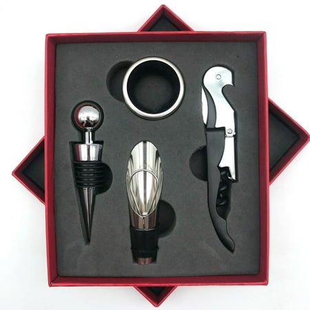 

Wine Opener Set Rustproof Stainless Steel Exquisite Packaging Handle Corkscrew Kit for Home Bar Restaurant Gifts Red