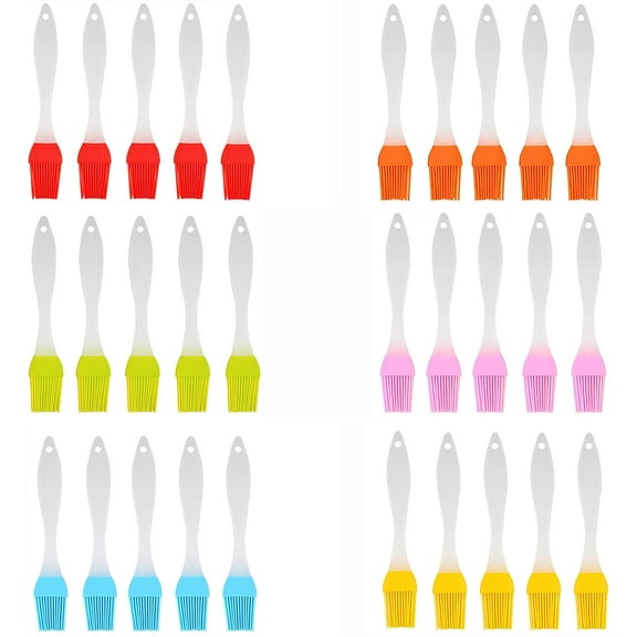 30 PCS Mini Pastry Brush for Baking - Portable Silicone Basting Brush for Cooking - Food Brush for Sauce, 3x17cm (A009)