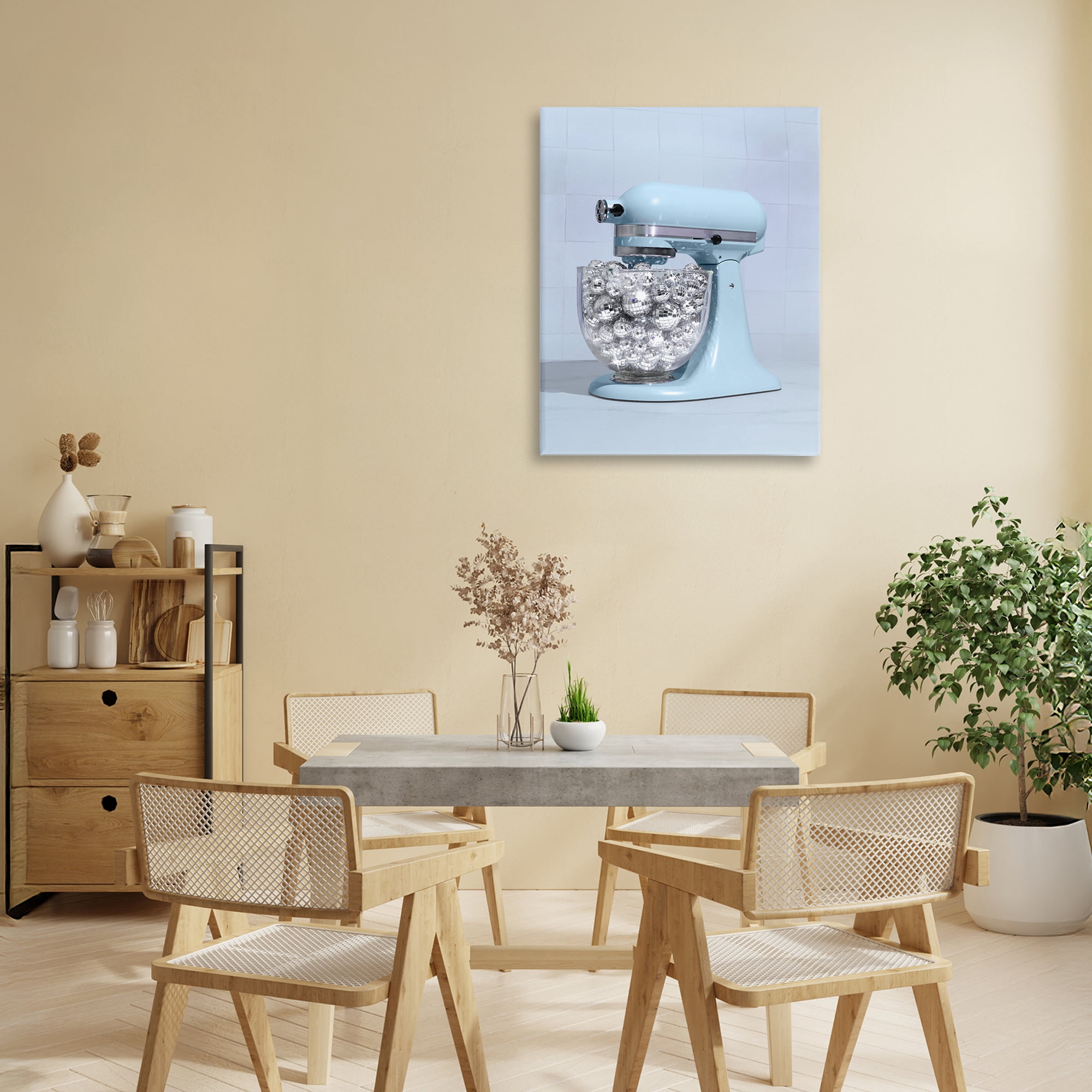 Stupell Industries Disco Kitchen Mixer over Blue Canvas Wall Art, design by LISH Creative