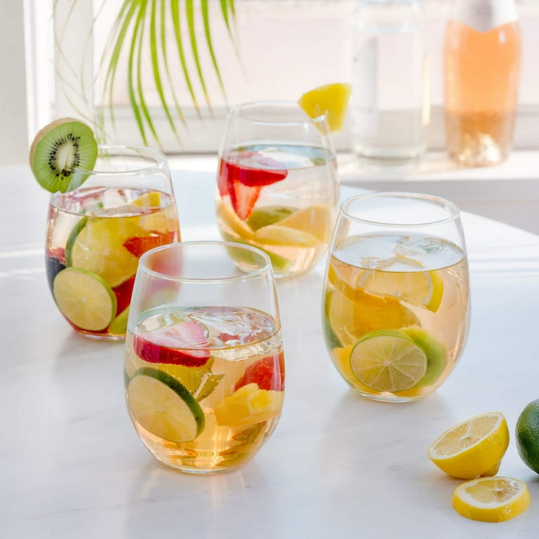 Arc International N7338 Lumincar Cachet Stemless 21 Ounce Wine Glass, Set  Of 4, Clear