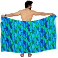 thumbnail image 4 of LA LEELA Men's Swimwear Beach Summer Pareo Long Sarong Wrap One Size Lapis, Leaves Vacation Holiday Aloha, 4 of 5