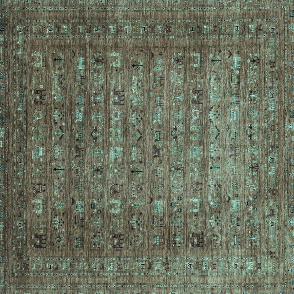 Ahgly Company Indoor Square Abstract Light Blue Modern Area Rugs, 8' Square