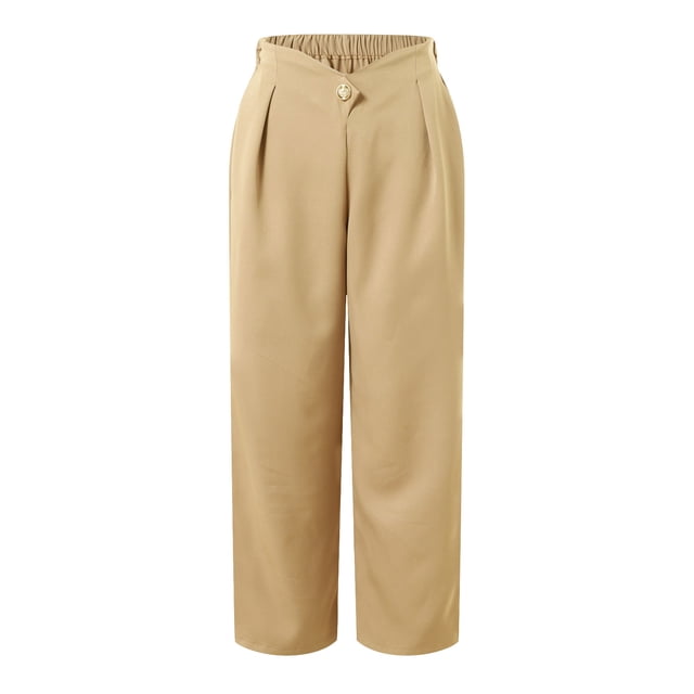 Pantalons Larges Décontractés Polyvalents pour Femmes avec Grands Boutons pour les Trajets