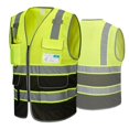 thumbnail image 1 of Chaleco de seguridad COOLJOB de alta visibilidad, 9 bolsillos, reflectante, amarillo, talla S, 1 of 6