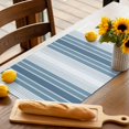 thumbnail image 3 of Placemats Set of 6, Haze Blue Striped Place Mats Ombre Vertical Stripes Tablemats Washable Placemat Table Decoration for Kitchen Table Dinner Party Home Decor Indoor Outdoor 13x19 Inch, 3 of 9