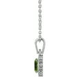 thumbnail image 3 of SuperJeweler 1 1/3 Carat Oval Shape Peridot and Diamond Necklace In 14 Karat White Gold, 18 Inches For Women, 3 of 8