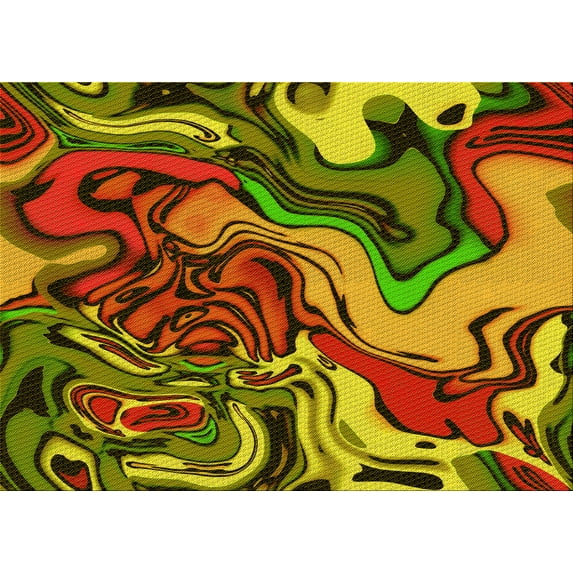 Ahgly Company Indoor Rectangle Patterned Saffron Red Area Rugs, 2' x 3'