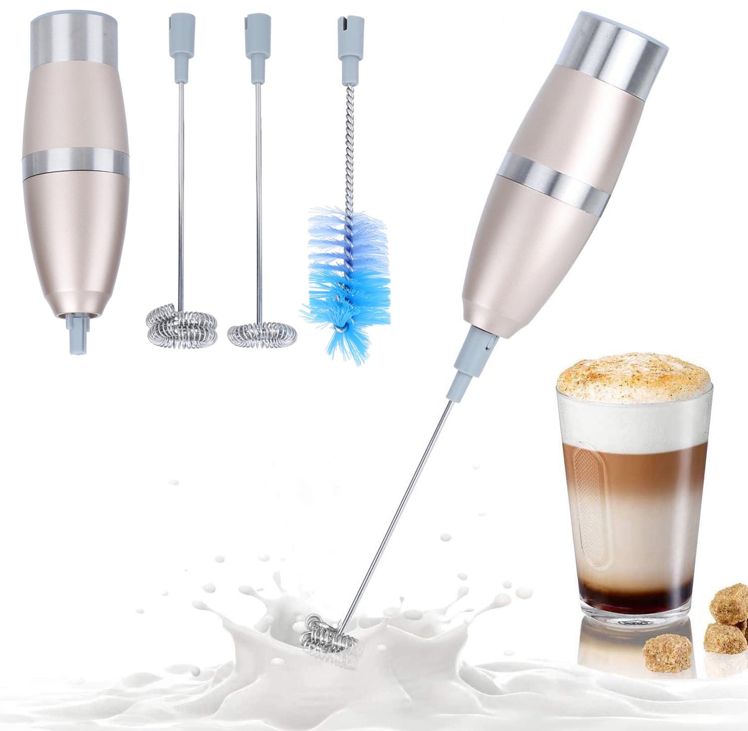 Fyearfly Frother for Coffee, High Speed Milk Frother Handheld, Food Grade Stainless Steel