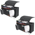 thumbnail image 1 of Organizador de mesita de noche de fieltro de gran tamaño, soporte de Control remoto para teléfono, organizador de almacenamiento para cabecera, 2 uds., (gris oscuro), 1 of 5