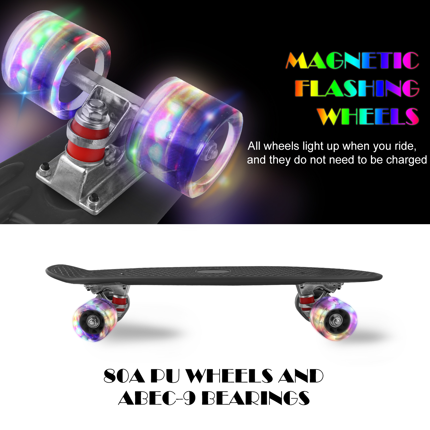 Skateboard Cruiser Complete - 22 inch Skateboards with LED Light Up ...
