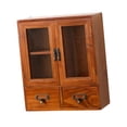 thumbnail image 3 of Lipstore Desktop Container Showcase Mini Jewelry Storage Box for Home Dresser Bedroom Brown, 3 of 8