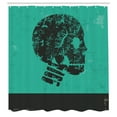 thumbnail image 3 of Ambesonne Skull Shower Curtain, Abstract Human Skeleton, 69"Wx75"L, Jade Green and Black, 3 of 5