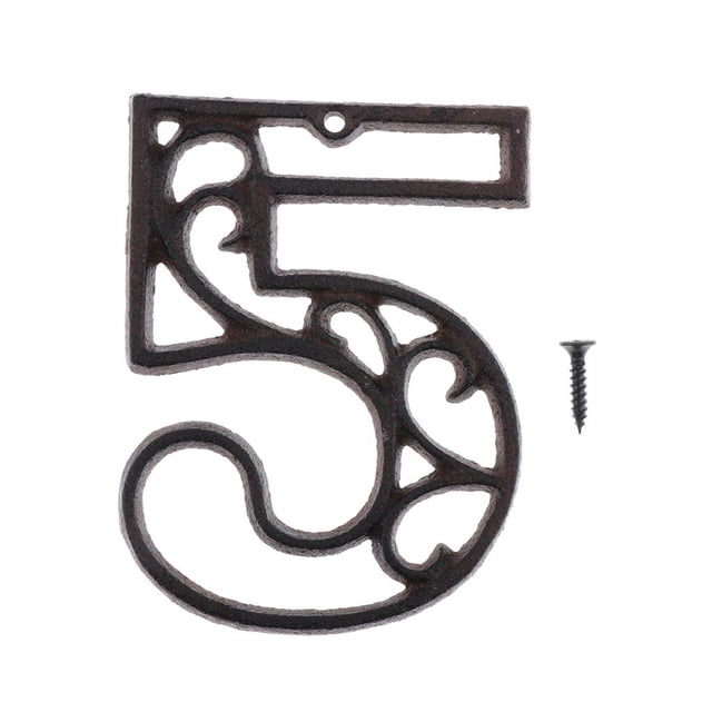 Número de hierro forjado 0-9, números de puerta, números de de dirección para y buzón número 5 perfecl Placa de la placa de la puerta
