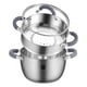 thumbnail image 1 of Vaporizador GOLDEN KEY de acero inoxidable 18/8 de 3,2 litros con tapa, 2 niveles, 1 of 9