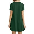 thumbnail image 4 of SMihono Robe d'Été Bohème pour Femmes Grande Taille Mode Décontractée Manches Courtes Col Rond Ample Mini Robe, 4 of 8