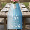 thumbnail image 6 of Table Runners 120 Inches Long Dress Scarves, Blue Summer Beach Farmhouse Coffee/Dining/Kitchen Table Decor Table Runner for Living Room, Coastal Vacation Blue Wooden 13x120 Inch, 6 of 9