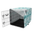 thumbnail image 3 of Floral Dog Crate Cover, Continuous Pattern Image of Branches and Leaves on Plain Background, Easy to Use Pet Kennel Cover Small Dogs Puppies Kittens, 7 Sizes, White and Dark Seafoam, by Ambesonne, 3 of 6