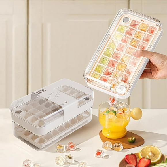 Ice Tray Ice Molds With Lid And Bin For Chilling Cocktails Whiskey Drinks Coffee Easy And Release Ice Maker