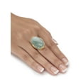 thumbnail image 3 of PalmBeach Jewelry Cabochon Cut Genuine Black Agate Green Jade or Rose Quartz 18k Yellow Gold-Plated Scroll Ring, 3 of 5