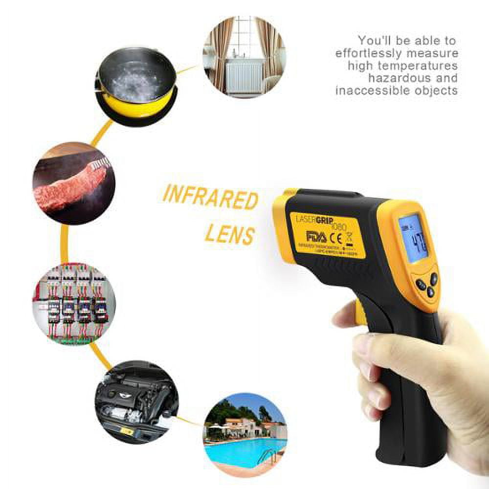 Etekcity Lasergrip 774 Non-Contact Infrared Digital Gun Thermometer -  Black/Yellow for sale online