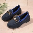 thumbnail image 5 of HomeDM Loafers for Women Slip On Comfort Closed Toe Flat Business Casual Dress Office Work Shoes, Dark Blue Size 6.5, 5 of 9