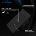 thumbnail image 4 of ELEGRP USB Outlets Receptacles, 30W 6.0 Amp USB C Wall Outlet, 15 Amp Tamper Resistant Outlet with 2 USB C Ports, UL Listed, Wall Plate Included, Black 2PC, 4 of 9
