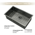 thumbnail image 3 of Logmey Stainless Steel Undermount Kitchen Sink 32x19 Single Bowl Gunmetal Black Sink, 3 of 6