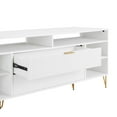 thumbnail image 6 of DUMBO 63" Mid-Century Modern TV Stand with 6 Shelves and 2 Drawers in White, 6 of 12