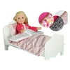 Olivia's Little World Princess Classic Single Bed with 3 Beddings for 18" Dolls, Summer Flowers/Zebra Prints/Polka Dots