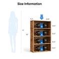 thumbnail image 6 of EDX 4 Tier Bookcase Storage, 42 Inch Large Tall Floor Standing Open Bookshelf for Home Office, Living Room, and Bedroom, Rustic Brown, 6 of 6