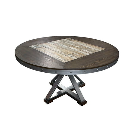 Best Master Furniture Brown Wood Marble Round Dining