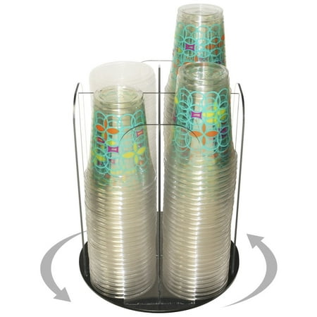 Coffee or Solo Cup and Lid Holder Dispenser and Organizer, CLEAR LEXAN Spinning Countertop,  