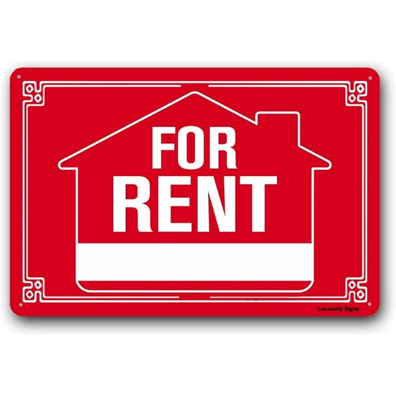 Aluminum Sign, for Rent Sign, 8x12 Inch, Metal Sign for Outdoor House Business Rental Car Apartment