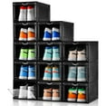 thumbnail image 1 of Caja para guardar zapatos Clemate X-Large, mejorada, paquete de 12 unidades, negra, 1 of 7