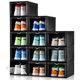 thumbnail image 1 of Caja de almacenamiento de zapatos XL, paquete de 12, caja de zapatos de plástico transparente apilable, caja de zapatos frontal con puerta transparent, 1 of 7