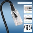 thumbnail image 3 of Cable Ethernet Qiuean Cat6a de 0,6 m (paquete de 10) negro 10G RJ45 PVC, 3 of 6