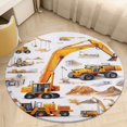 thumbnail image 5 of Excavator Construction Vehicle Truck Round Small Area Rug, Print Non Slip Washable Floor Mat, Soft Throw Rug for Living Room, Powder Room Entryway, Bathroom, Bedside, 5 of 7