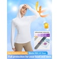 thumbnail image 5 of BALEAF Women's Sun Shirts UPF 50+ Mesh Back Lightweight Breathable Long Sleeve Shirt SPF Hoodie for Fishing Hiking White L, 5 of 7