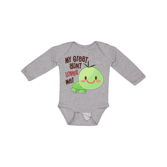 Inktastic My Great Aunt Loves Me- Cute Turtle Boys or Girls Long Sleeve Baby Bodysuit
