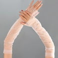 thumbnail image 5 of Guantes largos de boda Guantes de novia Longitud del codo Verano Guantes sin dedos para mujeres y niñas, 5 of 5