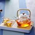 thumbnail image 1 of Glass Teapot Loose Leaf Heatproof Kung Fu Glass Clear Flower Teapot Tea Stovetop Dishwasher Safe 1000ml, 1 of 9