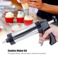 thumbnail image 4 of Cookie Press Set, Cookies Press Maker Stainless Steel Cake Pastry Decorating Nozzle Set DIY Baking Tools, 4 of 5