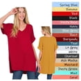 thumbnail image 2 of (ZENANA) Rolled Short Sleeve Side Slit Hi-Low Hem Top_ Regular and Plus Size, 2 of 5