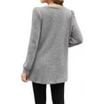 thumbnail image 4 of Women's Solid Color Round Neck Long Sleeve Shirt With Pockets Casual T Shirt, 4 of 4