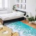 thumbnail image 6 of Area Rugs Indoor Non-Slip Rectangle Rug 5x7 Ft Summer Beach Ocean Shell Starfish Waves Sand Coastal Rug Rubber Backing Floor Mats Non Shedding Home Decor Carpet for Entryway Living Room, 6 of 8