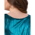 thumbnail image 5 of DARING DIVA Women's Plus Shiny Metallic Tank Top Sleeveless Party Blouse 3X Blue, 5 of 7