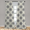 thumbnail image 5 of Ambesonne Oriental Curtains, Leafy Medallion, Pair of 28"x95", Grey Yellow Violet Blue, 5 of 5