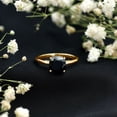 thumbnail image 3 of Rosec Jewels Lab Grown Black Diamond Solitaire Ring for Engagement - 2 Carat - 8 mm Cushion Cut Ring - AAAA Quality Certified, 18K Yellow Gold, US 7.00, 3 of 8