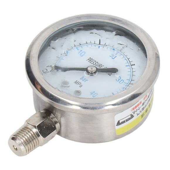 Vacuum Pressure Gauge, Glycerin Filled Pressure Gauge, Bar Mpa Dual Graduation, 1/4" NPT Thread Connector Gauge for, Industrial Pressure Gauges